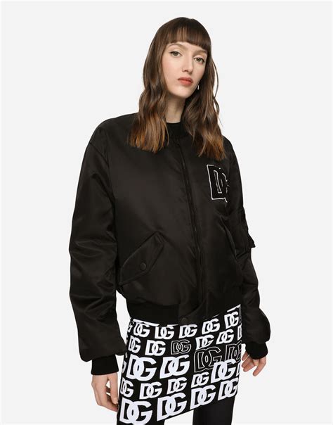 dolce gabbana nylon bomber jacket|Nylon bomber jacket with DG logo patch .